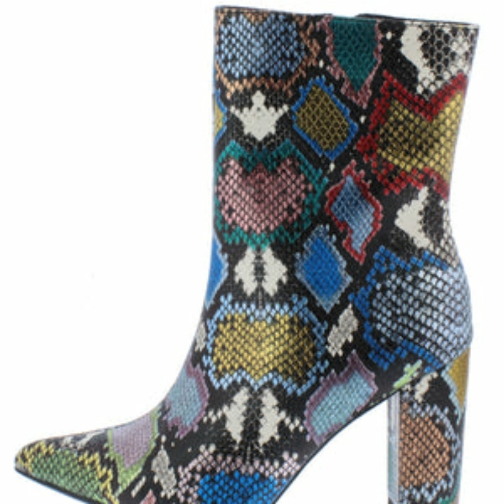 MultiColor Snake Skin Ankle boot